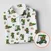 Maxcorners St Patrick's Day Leprechaun Golf And Beer Golf Pose Shamrock Golf Shirt, Golf Shirt For Women