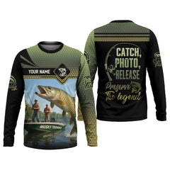 Maxcorners CPR Fishing, SPF Long Sleeve Shirts, Men Button Down Shirt, Best Fishing Gifts, Musky Fishing