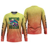 Maxcorners Weekend Hooker Orange Yellow Fishing Shirt, SPF Shirt, Hooded Sun Shirt, Gift For Fisherman