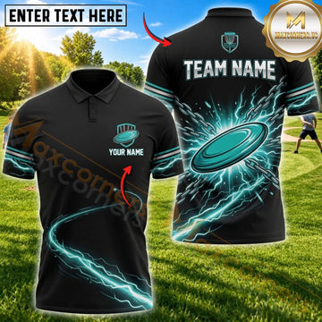 Maxcorners Disc Golf Flying Disc & Energetic Swirl Graphic Multicolor Customized Name, Team Name 3D Shirts