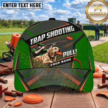 Maxcorners Green Pull Labrador Shooter Trap Shooting Personalized Name 3D Cap