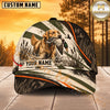 Maxcorners Dog Hunting And Duck Woodland Camo Hunting Dog Personalized Name 3D Cap