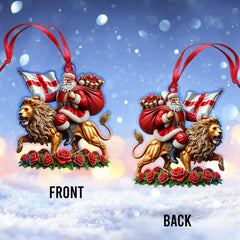 Maxcorners Custom Name England Christmas Ornament, England Lover Christmas Gift 2D Flat LM2111