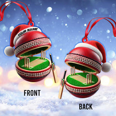 Maxcorners Custom Name Cricket Ball Ornament, Christmas Gift for Cricket Ball Lover 2D Flat LM2111