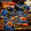 Maxcorners Trap Shooting Shotgun & Explosive Clay Target Graphic Multicolor Customized Name, Team Name 3D Shirts