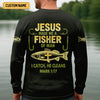 Maxcorners Jesus Made Me A Fisher Of Man Fishing UPF Shirts, Jesus Fishing Shirt, Funny Fishing Shirt