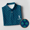 Maxcorners Three Leaf Clover Seamless Pattern St Patrick's Day Golf Shirt, Women's Golf Tops, Ladies Golf Polos