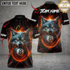 Maxcorners Fire Alpha Wolf 8-Ball Billiards Multicolor Customized Name, Team Name 3D Shirts