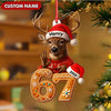 Maxcorners Personalized Deer Christmas Ornament, 67 Gingerbread Number Decoration 2025, Funny Buck Birthday Holiday Tree Gift MT2411