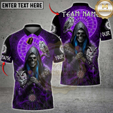 Maxcorners Darts Skull Shadow Owl Multicolor Customized Name, Team Name 3D Shirts
