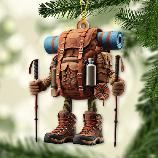 Maxcorners Custom Name Hiking Ornament, Hiking Lover Christmas Decoration 2D Flat LM2111