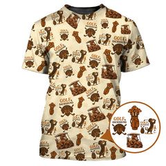 Maxcorners Pattern Dachshund Golf Shirt, Golf & Dachshund Polos For Dog Lovers, Golf Gift For Golfers