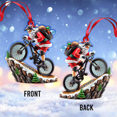 Maxcorners Custom Name Mountain Bike Ornament, Santa Mountain Bike Christmas Gift 2D Flat LM2111