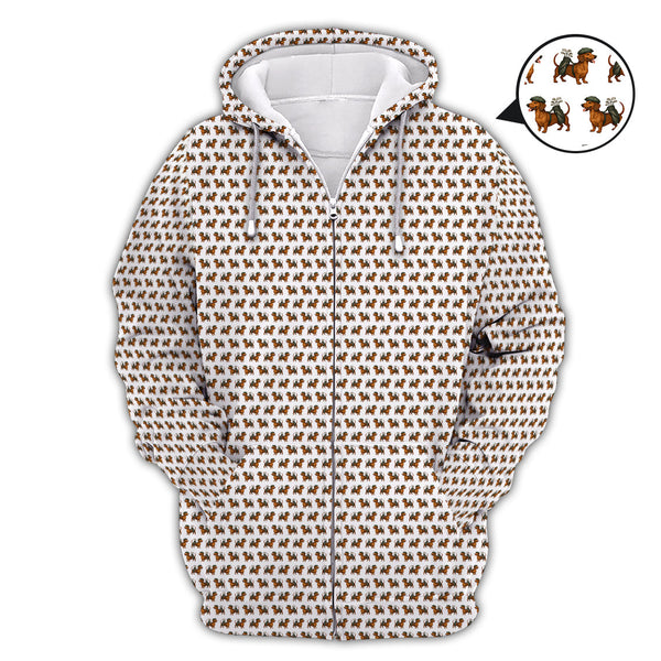 Maxcorners Dachshund Golf Shirt For Men, Pattern Golf Polos, Funny Golf Shirt For Golfers