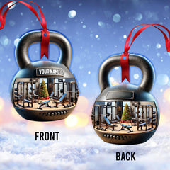 Maxcorners Custom Name Gym Ornament, Gymnastics Christmas Gift 2D Flat LM2111