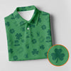 Maxcorners Leprechaun Hat Shamrock Beer Dark Green Seamless Pattern St. Patrick’s Day Golf Shirt, Women's Golf Tops