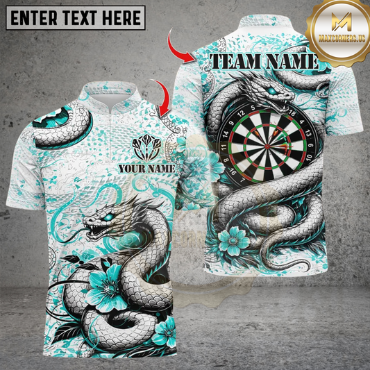 Maxcorners Darts Dragon With Flower Multicolor Customized Name, Team Name 3D Shirt