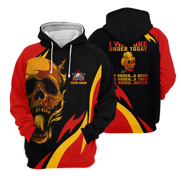 Maxcorners Custom Fire Skull Men's Golf Polo Shirt, Mens Golf Gift, Funny Golf Shirt