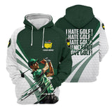 Maxcorners I Hate Golf Augusta Masters Tournament Custom Men's Golf Polo Shirt, Funny Gift For Golfer