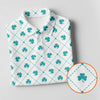 Maxcorners Grid Pattern Shamrock Golf Shirt, St Patrick's Day Women's Golf Tops, Ladies Golf Polos, Golf Shirt For Women