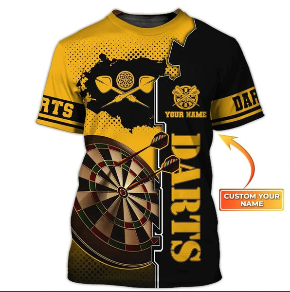 Maxcorners  Personalized 3D All Over Printed Dart Shirt Dart On Shirt ( Yellow )