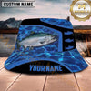 Maxcorners Fishing Green Flame Fishing with Bold Graphic Personalized Name 3D Bucket Hat (13 Fish Species)
