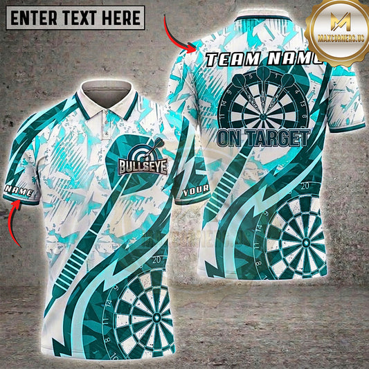 Maxcorners Darts On Target Bullseye Abstract Design Multiple Options Personalized Name, Team Name 3D Shirt