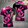 Maxcorners Bowling Golden Strike Bowling Pins Luxury Black Gold Multiple Personalized Name, Team Name 3D Shirt