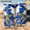 Maxcorners Fishing Tumbler Navy White Distressed Starburst Design Personalized Name Tumbler (13 Species)