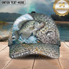 Maxcorners Fishing Olive Scale Wave Splash Circle Logo Personalized Name 3D Cap (12 Fish Species)