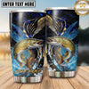 Maxcorners Fishing Tumbler Golden X-Ray Skeleton Design Personalized Name Tumbler (13 Species)