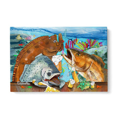 Maxcorners Texas Slam fishing art drink beer with fish art canvas LM0101