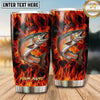 Maxcorners Fishing Tumbler Red Orange Inferno Flame Design Personalized Name Tumbler (13 Species)