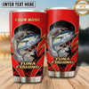 Maxcorners Fishing Tumbler Red Black Fiery Action Design Personalized Name Tumbler (13 Species)