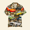 Maxcorners Custom Photo Muscle Car Floral Pattern Hawaiian Shirt