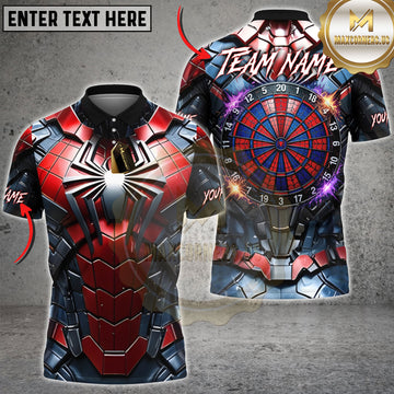 Maxcorners Darts Red Web Armor Hero Dartboard Multiple Options Personalized Name, Team Name 3D Shirt