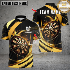 Maxcorners Darts Gold Black Abstract Style Multicolor Customized Name, Team Name 3D Shirts