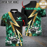 Maxcorners Ball And Pins Flame Smoke Bowling Jersey Multicolor Options Personalized Name, Team Name 3D Shirt