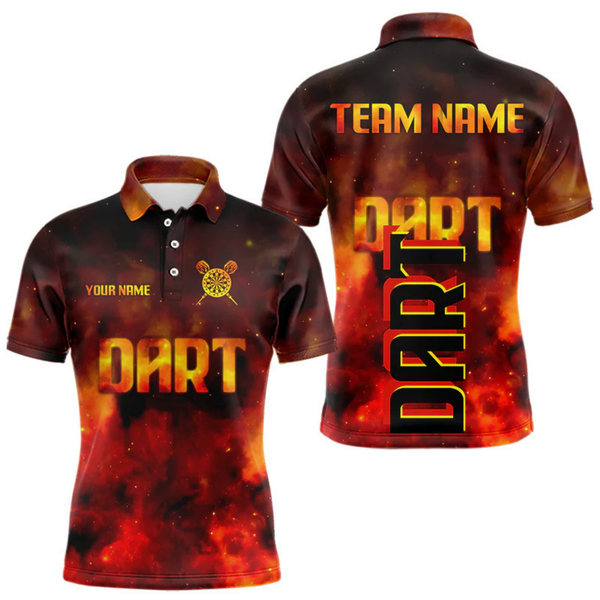 Maxcorners Persionalized Full Flames And Smokes Dart Shirts For Men, Dart Team Jerseys LM054