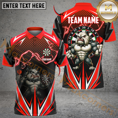 Maxcorners Darts Power Bulldog Multicolor Customized Name, Team Name 3D Shirts