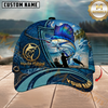 Maxcorners Fishing Ocean Patch Personalized Name 3D Cap