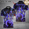 Maxcorners Bowling Thunder Flaming Multicolor Customized Name, Team Name 3D Shirts