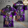Maxcorners Darts Skull Reaper Thunder Lightning MultiColor Option Customized Name, Team Name 3D Polo Shirt
