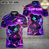 Maxcorners Bowling Neon Bear Multicolor Customized Name, Team Name 3D Shirt