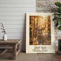 Maxcorners Deer Canvas Every Rack Tells A Story Canvas Wall Art