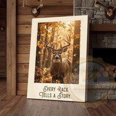 Maxcorners Deer Canvas Every Rack Tells A Story Canvas Wall Art