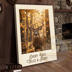 Maxcorners Deer Canvas Every Rack Tells A Story Canvas Wall Art