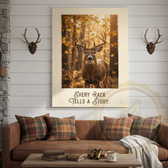 Maxcorners Deer Canvas Every Rack Tells A Story Canvas Wall Art