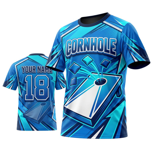 Maxcorners Cornhole Blue Board Personalized Name 3D Unisex Shirt