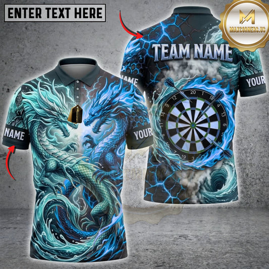 Maxcorners Darts Dark Inferno Skull Cracked Dartboard Multicolor Customized Name, Team Name 3D Shirts ( 4 Colors )